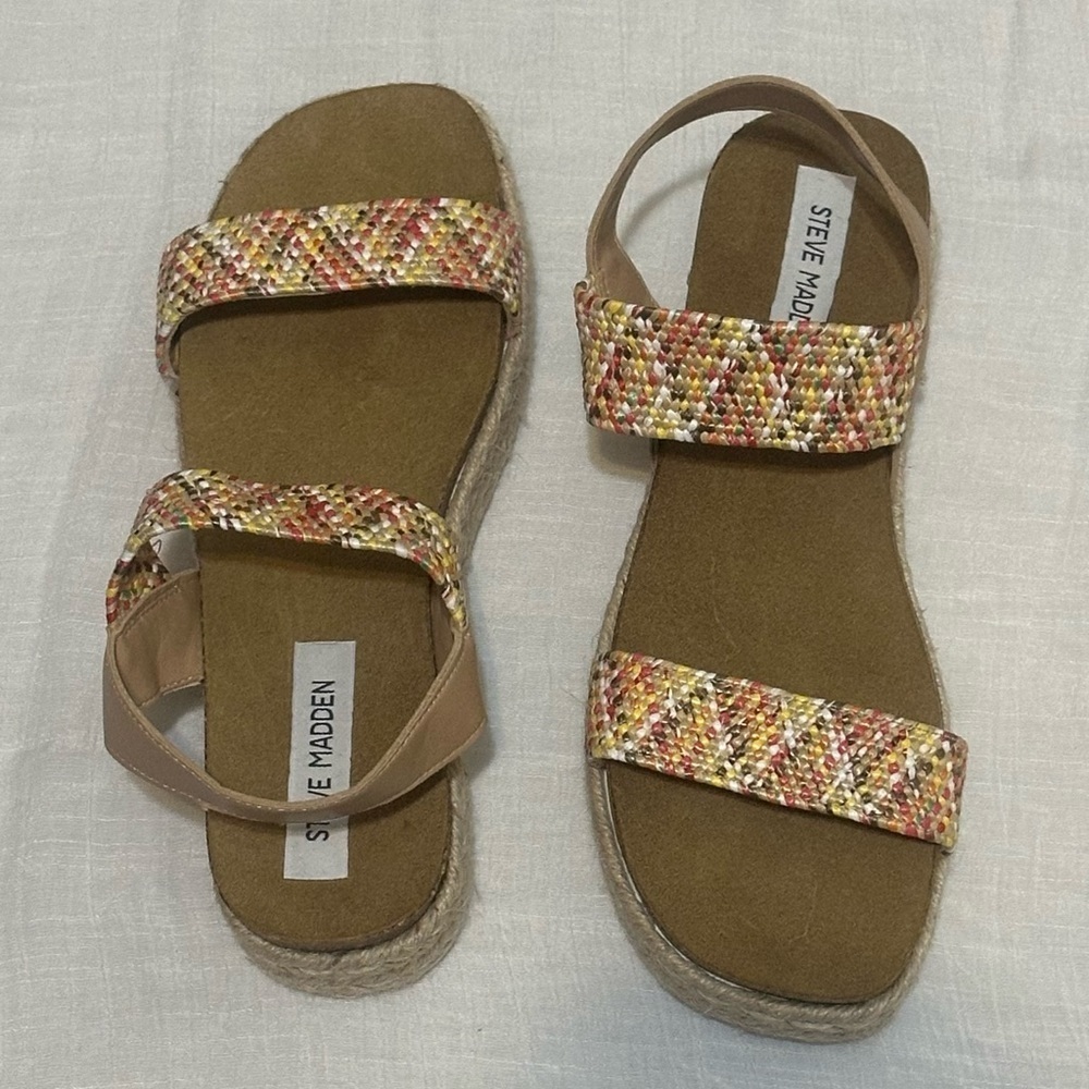 Steve Madden multicolor platform sandals size9 - Picture 2 of 5